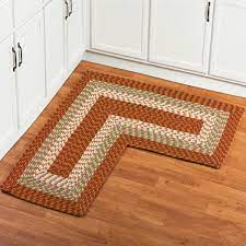 l shaped corner braided rug