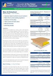 Fire Rated Ceiling System Datasheet