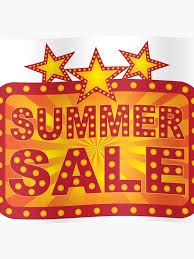 Retro Marquee Summer Sale Sign Illustration Poster