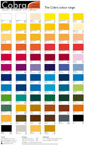 Colour Chart For Colour Chart For Cobra Water Mixable Oil Paints