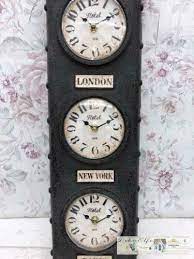 New York Paris Vintage Shabby Clock