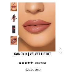 kylie cosmetics candy k velvet lip kit
