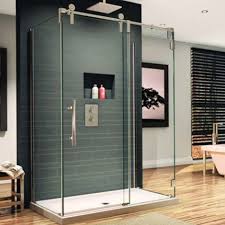 tempered glass swinging shower door