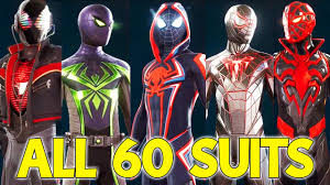 Другие видео об этой игре. All 60 Miles Morales Spider Man Suits Costumes Spider Man Miles Morales Ps5 Youtube
