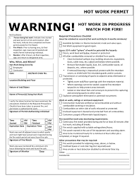 Hot Work Permit Template In Word And Pdf Formats Page 2 Of 3