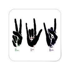 Sign Language For Love Peace Love Rock Sign Language Stickers I Love