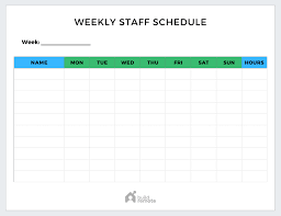 weekly work schedule template library