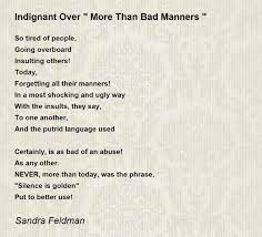 bad manners poem by sandra feldman