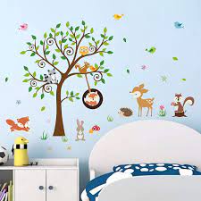 Buy decalmile Forest Animals Tree Wall ...