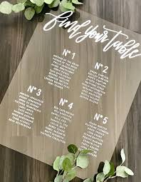 Acrylic Wedding Seating Chart Sign Clear Wedding Seating