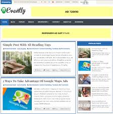 Evently Professional Blogger Template Full Version 2018