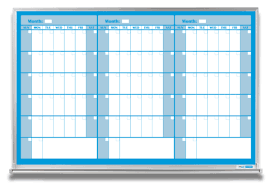 3 Month Dry Erase Calendar Blue