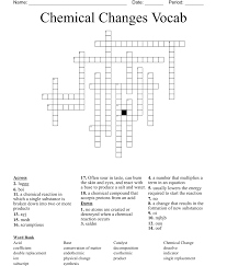 Chemical Reactions Crossword Wordmint