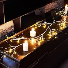 Lighted Twig Birch Garland 6ft 48 Led