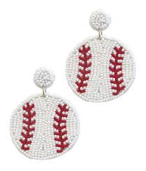 multi seedbead baseball earring 454523