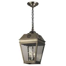 wide chain hung exterior pendant light