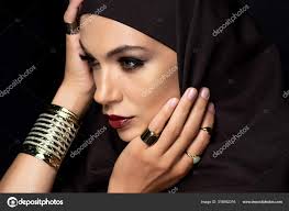 beautiful muslim woman hijab makeup