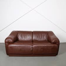 2 seater brown buffalo leather sofa