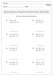 Equations Using Elimination Linear