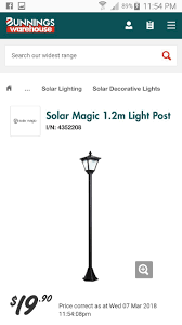bunnings solar post lantern light for