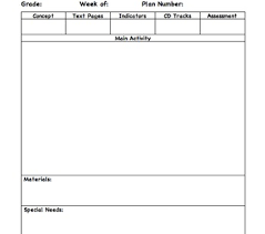 Lesson Plan Template For General Music
