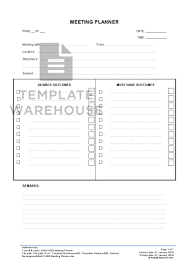 Gm 01 003 Meeting Planner Template Warehouse