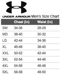 Under Armour Mens Size Chart Under Armour