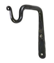 2 Curtain Rod Holders Hand Forged Pole