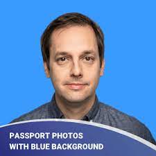 pport photos with blue background