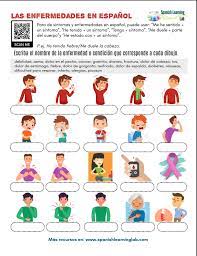 This is an english language exercise introducing and practicing the language and vocabulary of health problems and illnesses. The Vocabulary For Illnesses In Spanish Pdf Worksheet Spanishlearninglab