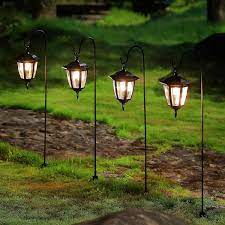 34 Inch Hanging Solar Lights Decorative Garden Lanterns With Shepherd Hooks Solar Powered Coach Lights 2 Pack