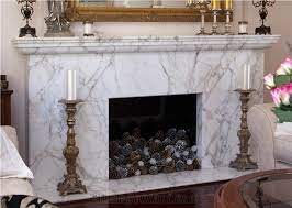 Calacatta Crema Marble Fireplace From