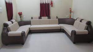 brown leather c shape sofa set living