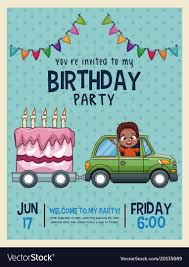 Kids Birthday Invitation Card Royalty Free Vector Image