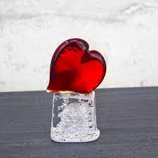 Murano Glass Red Heart Sculpture