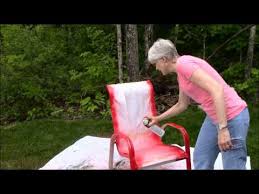 spray paint outdoor chairs sunset red