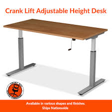 While this model doesn't have electric controls to raise or lower the desk height, the manual hand crank. Crank Lift Adjustable Height Desk Sit Stand Desks Smart Buy Office Furniture Office Furniture Austin Used Office Furniture