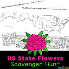 state flowers scavenger hunt printables