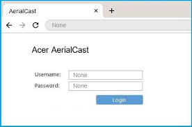 acer aerialcast router login and pword