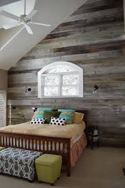 Driftwood Accent Wall Bedroom Rustic