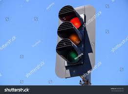 Red Traffic Lights Blue Sky Background Stock Photo Edit Now