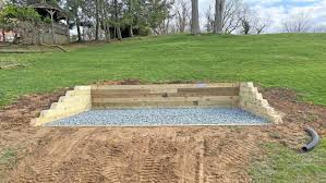 Shed Pad With Three Side Retaining Wall