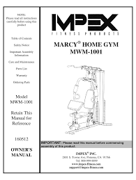 impex marcy mwm 1001 owner s manual