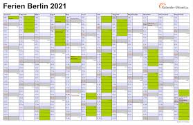 Die längste zeit schulfrei gibt es im sommer mit 6 wochen ferien. Ferien Berlin 2021 Ferienkalender Zum Ausdrucken