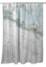 Fl Islamorada Fl Close Up Nautical Chart Shower Curtain