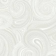 light grey paisley swirl wallpaper