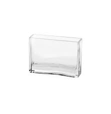 Glass Rectangle Vase Clear 5x15x10cmh