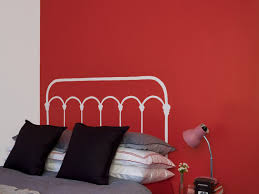 Bright Red Feature Wall In Kids Bedroom