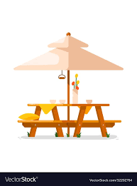 Garden Table Isolated Outside Wooden