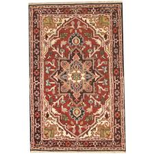 indo hand knotted heriz wool rug 4 x